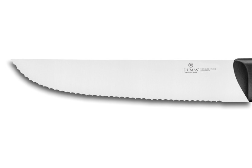 Fiskekniv 32 Dumas Thermo Black 35 cm bredt, takket blad med overstøpt håndtak