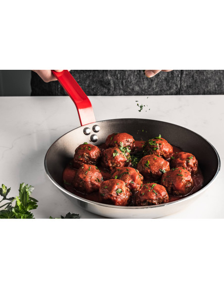 Padella antiaderente in alluminio rosso HACCP De Buyer Choc Classic