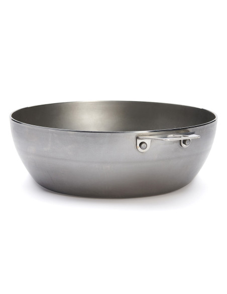 De Buyer Mineral B Twisty 24cm stalen sauteerpan in landelijke stijl