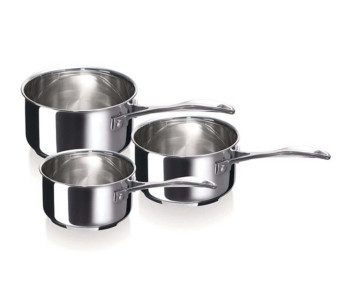 Set med 3 Beka Chef kastruller i rostfritt stål 16 till 20 cm