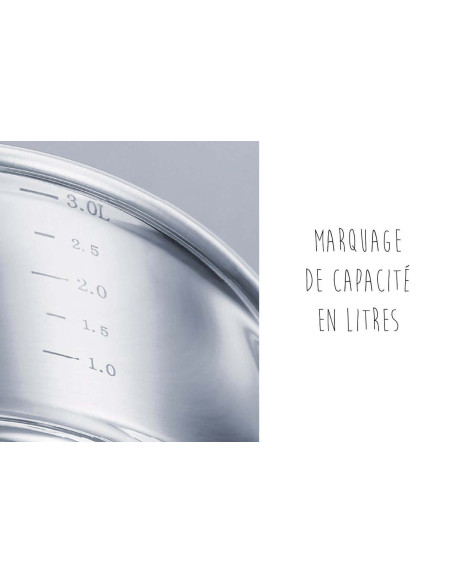 Set of 3 Beka Chef stainless steel saucepans 16 to 20cm