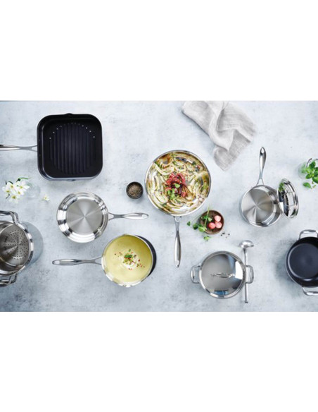 Set med 3 Beka Chef kastruller i rostfritt stål 16 till 20 cm