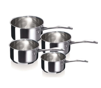 Sett med 4 Beka Chef kasseroller i rustfritt stål, 14 til 20 cm