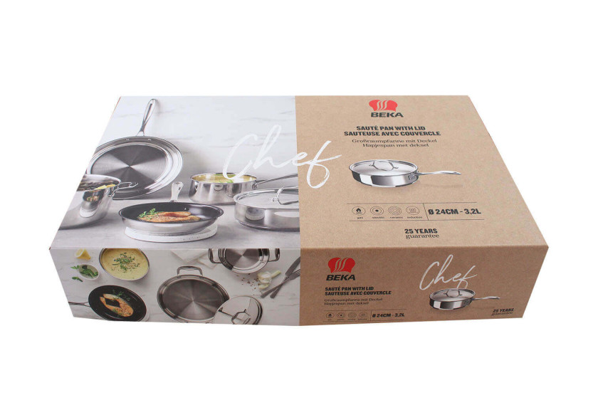 Beka Chef sartén de acero inoxidable con tapa 24cm