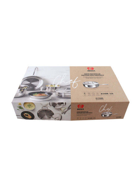 Padella Beka Chef in acciaio inox con coperchio 24 cm