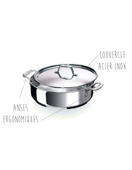 Beka Chef sartén de acero inoxidable con tapa 28cm