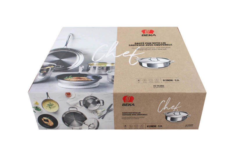 Beka Chef sartén de acero inoxidable con tapa 28cm