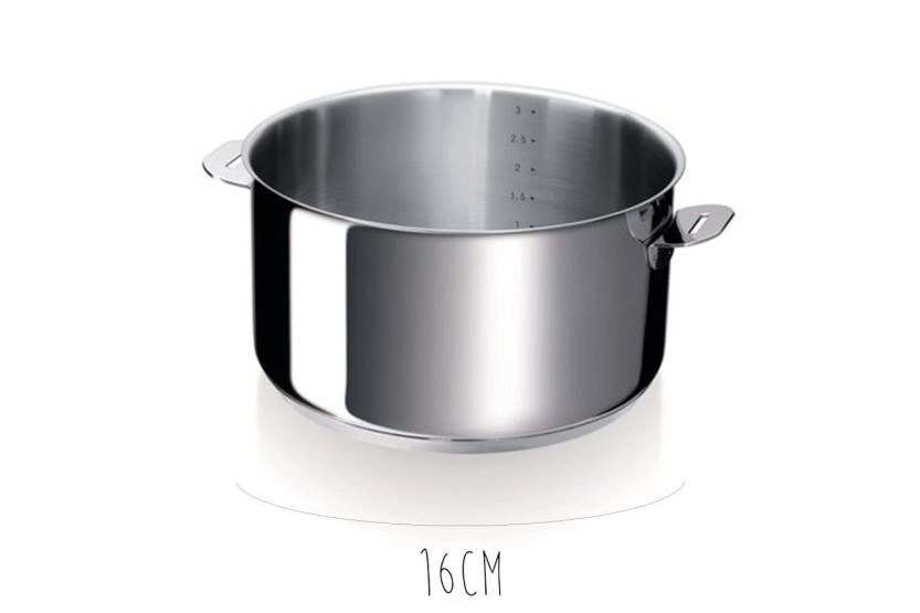 3 kpl Beka Evolution -ruostumattomasta teräksestä valmistettuja pannuja 16, 18 ja 20 cm - irrotettava kahva sisältyy pakkaukseen