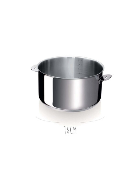 Juego de 3 cacerolas Beka Evolution de acero inoxidable de 16, 18 y 20 cm - Mango extraíble incluido
