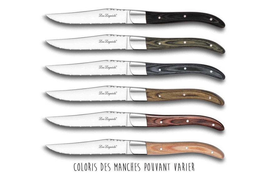Elegante confezione di 6 coltelli da bistecca Lou Laguiole