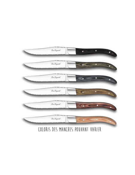 Elegant eske med 6 Lou Laguiole biffkniver