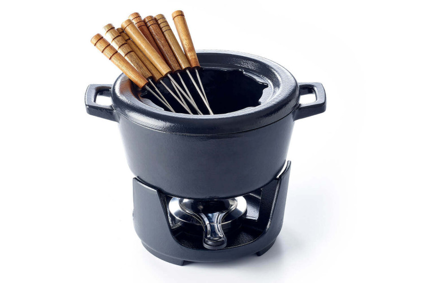 Conjunto de fondue em ferro fundido esmaltado Beka Nori para 8 pessoas - Preto