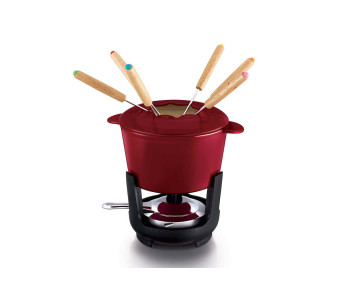 Juego de fondue de hierro fundido esmaltado Beka Arome para 6 - Rojo