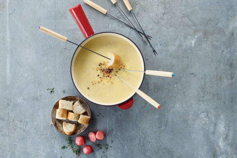 Set de fondue de queso de hierro fundido esmaltado Beka Belledone para 6 personas - Rojo