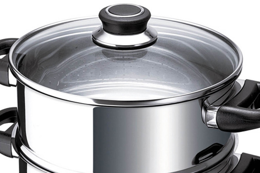 Couscoussier Beka Polo 24 cm in acciaio inox 18/10 con coperchio in vetro