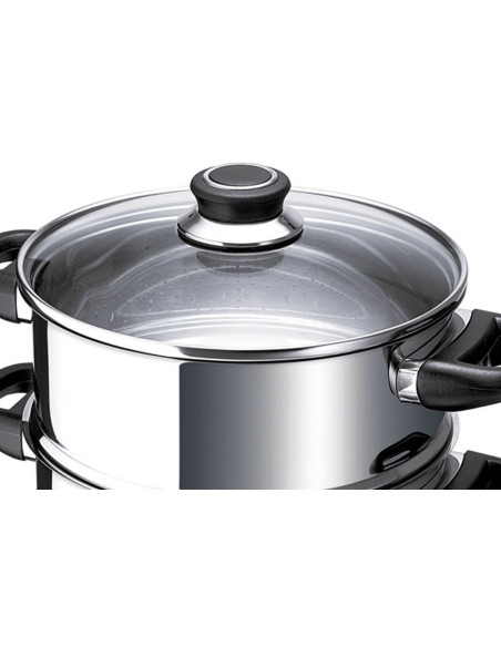 Beka Polo 24cm Couscoussier i 18/10 rustfrit stål med glaslåg