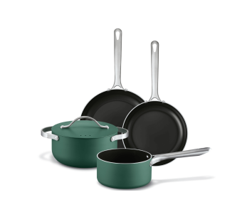 Sett med 4 Beka Mobi kokekar med keramikkbelegg 16, 20, 24 og 28 cm - Grønn