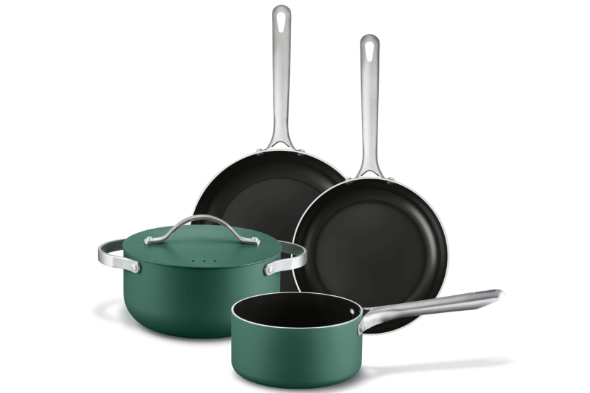 Conjunto de 4 utensílios de cozinha Beka Mobi com revestimento cerâmico 16, 20, 24 e 28cm - Verde
