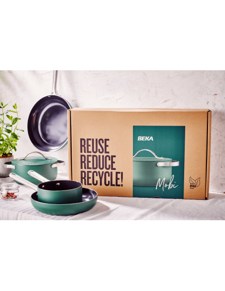 Set van 4 Beka Mobi kookgerei met keramische coating 16, 20, 24 en 28 cm - Groen