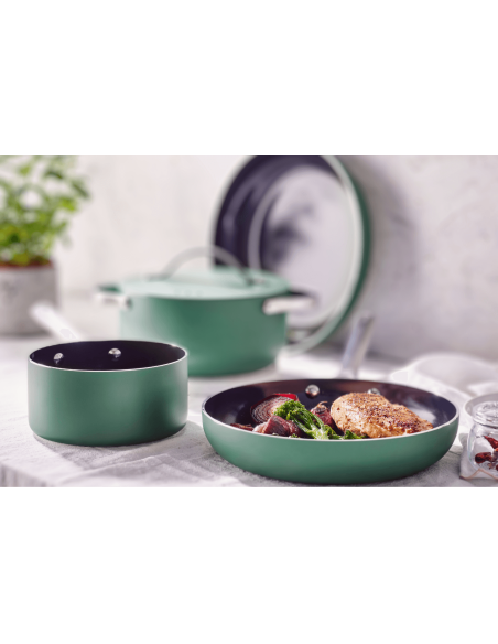 Juego de 4 utensilios de cocina Beka Mobi con revestimiento cerámico 16, 20, 24 y 28 cm - Verde