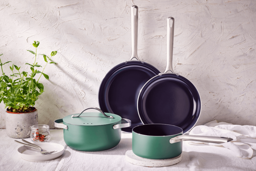 4-teiliges Kochset Beka Mobi mit Keramikbeschichtung 16, 20, 24 und 28 cm - Grün