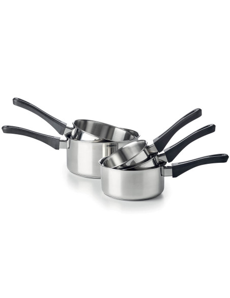 Sæt med 5 Beka Polo-kasseroller i 18/10 rustfrit stål og bakelithåndtag