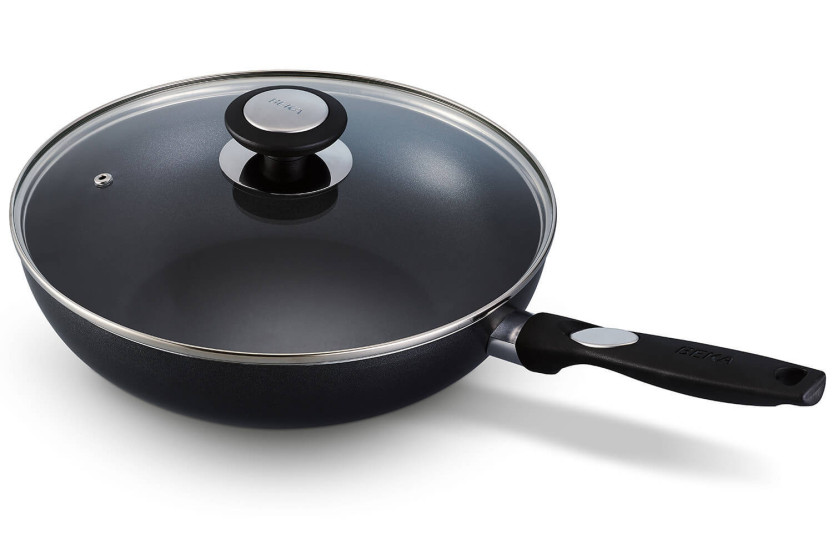 Wok Beka Pro Induc 28 cm rivestimento antiaderente in ceramica + coperchio in vetro