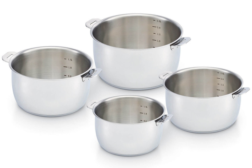 Juego de 4 cacerolas extraíbles Beka Select de 14 a 20 cm en acero inoxidable 18/10