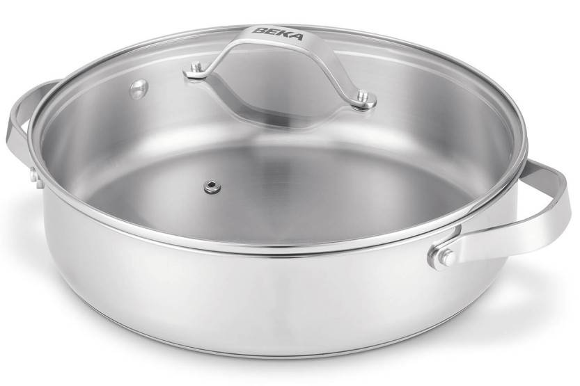 Padella Beka Cicla in acciaio inox da 28 cm con coperchio in vetro