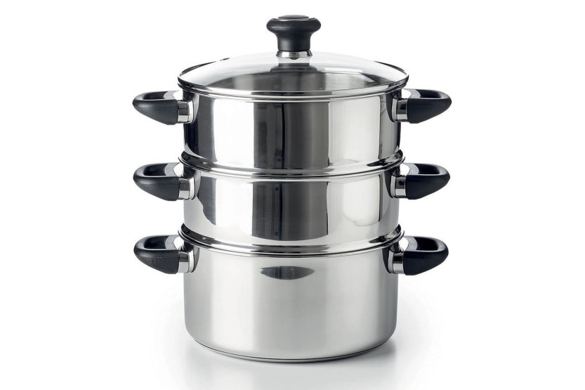 Beka Polo combinado de vapor en acero inoxidable 18/10 + tapa de cristal