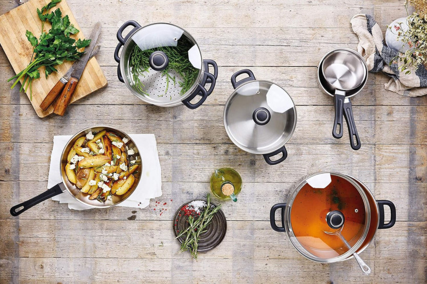 Combinatore di vapore Beka Polo in acciaio inox 18/10 + coperchio in vetro
