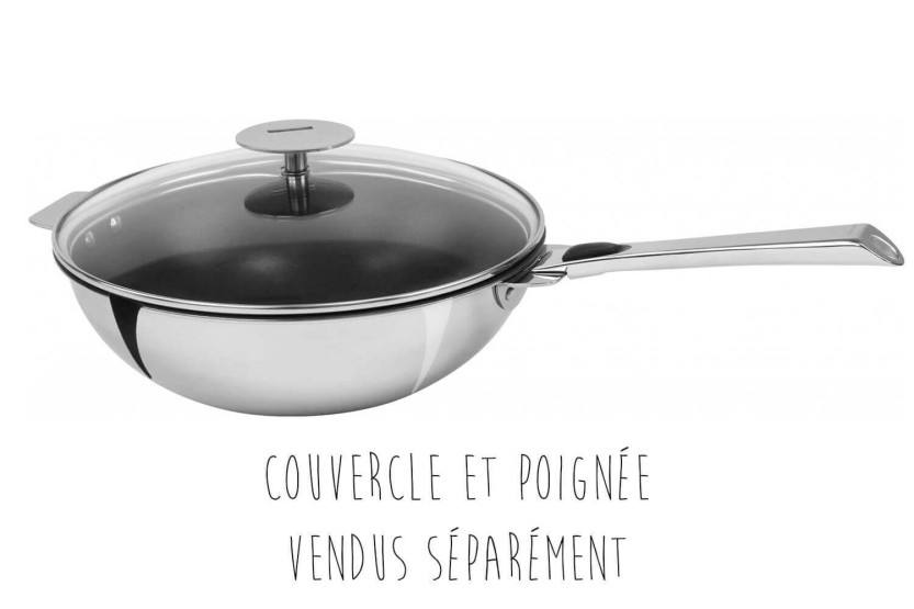 Wok antiaderente in acciaio inox Cristel Casteline Amovable Exceliss