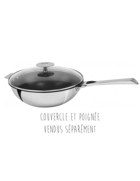 Wok i rostfritt stål med non-stick beläggning Cristel Casteline Amovable Exceliss