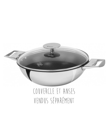 Wok antiaderente in acciaio inox Cristel Casteline Amovable Exceliss