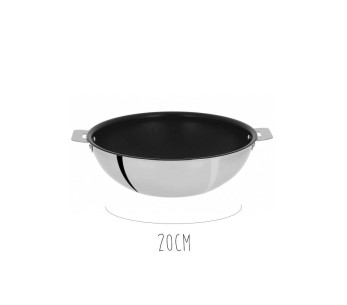 Tarttumaton ruostumattomasta teräksestä valmistettu wok Cristel Casteline Amovable Exceliss
