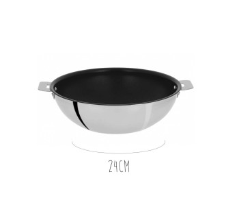 Wok i rostfritt stål med non-stick beläggning Cristel Casteline Amovable Exceliss 2