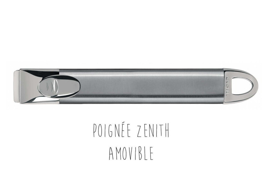 Juego de 3 cacerolas desmontables de acero inoxidable Cristel Casteline de 16 a 20 cm - mango Zenith incluido