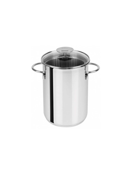 Cuoci asparagi Cristel da 16 cm con cestello in acciaio inox e coperchio in vetro compatibile con l'induzione