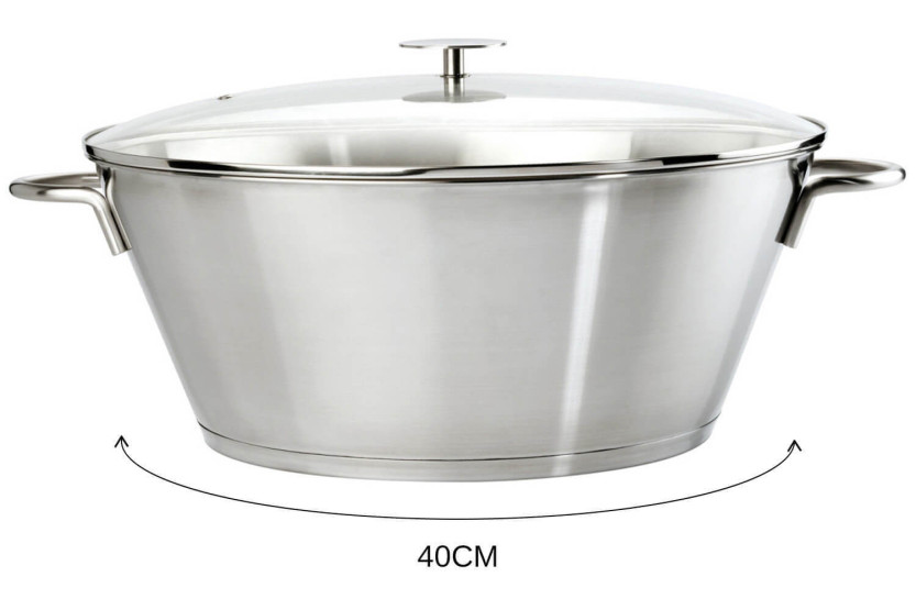 Máquina de compota em aço inoxidável Cristel Grande Tablée com tampa de vidro