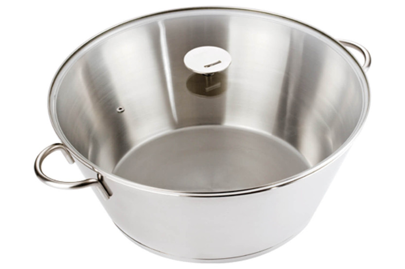 Máquina de compota Cristel Grande Tablée em aço inoxidável com tampa de vidro