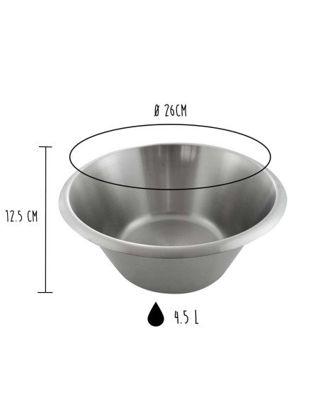 Matfer profesjonell konditorbolle i 100 % rustfritt stål - Diameter 26 cm