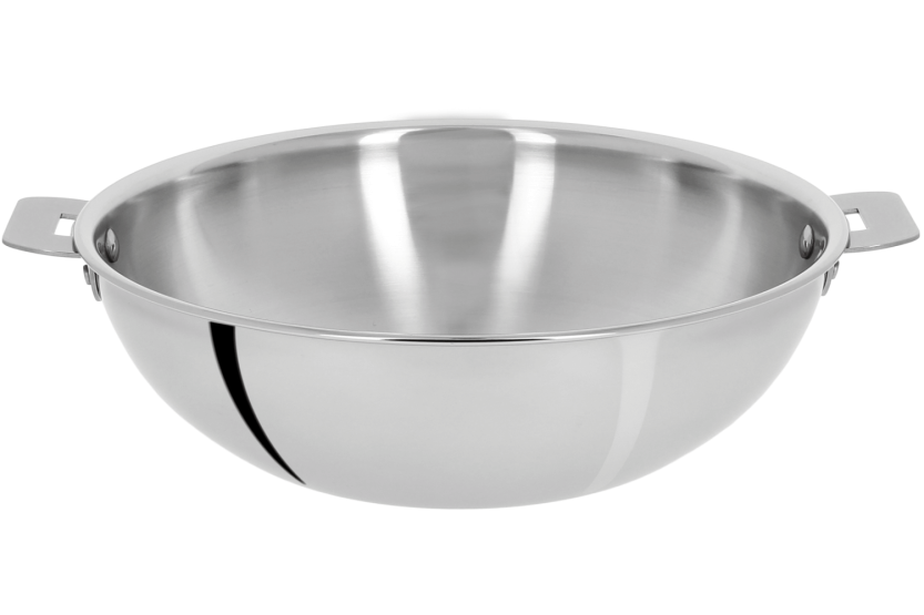 Abnehmbarer Cristel Casteline Wok aus 3-fach gefaltetem Edelstahl