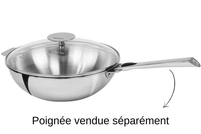 Wok desmontable de acero inoxidable de 3 capas Cristel Casteline