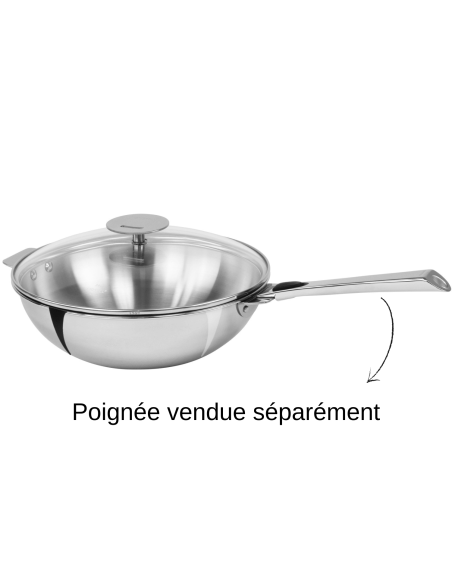 Cristel Casteline removable 3-ply stainless steel wok