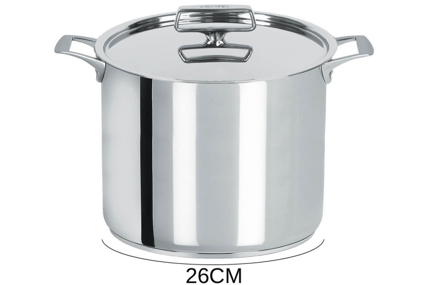 Cristel Castel'Pro Keittokattila 18/10 ruostumattomasta teräksestä 3-kerroksinen + kansi täysin ruostumattomasta teräksestä.