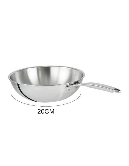 Cristel Castel'Pro 3-lagers wok i 18/10 rostfritt stål