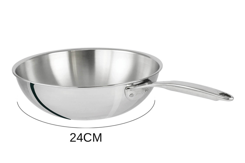 Cristel Castel'Pro 3-lags wok i 18/10 rustfritt stål