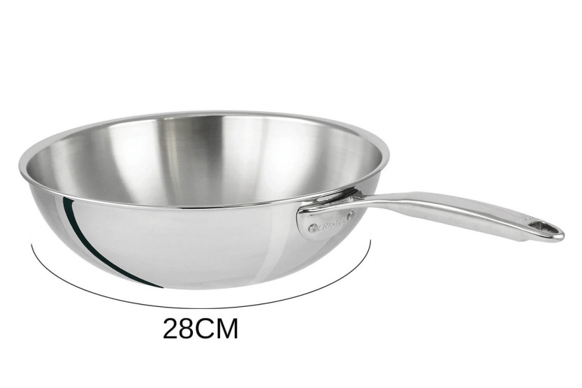 Cristel Castel'Pro 3-lags wok i 18/10 rustfritt stål