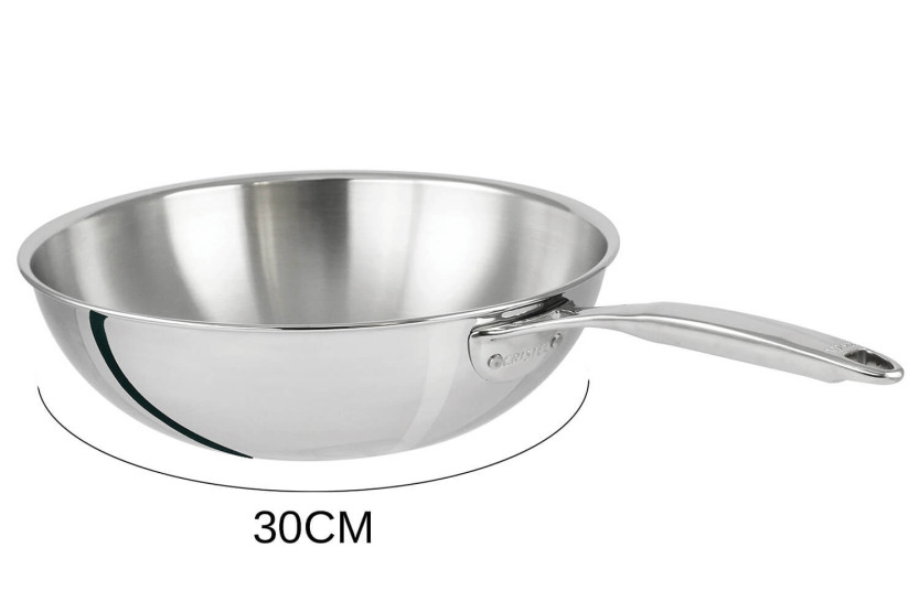 Wok Cristel Castel'Pro de 3 capas de acero inoxidable 18/10