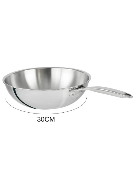 Cristel Castel'Pro 3-lags wok i 18/10 rustfritt stål